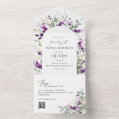 groen lavendel alles in één bruiloft uitnodiging (Binnen)