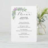 Groen & Lavendel Bruiloft Menu (Staand voorkant)