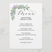 Groen & Lavendel Bruiloft Menu (Voorkant)