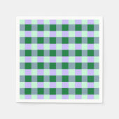 Groen & Lavendel Gingham Strepen Karo Patroon Servet (Voorkant)