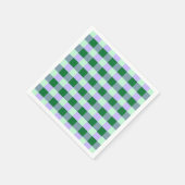 Groen & Lavendel Gingham Strepen Karo Patroon Servet (Hoek)
