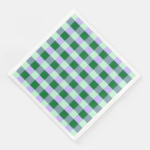 Groen & Lavendel Gingham Strepen Karo Patroon Servet (Hoek)