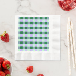 Groen & Lavendel Gingham Strepen Karo Patroon Servet
