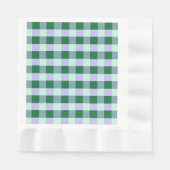 Groen & Lavendel Gingham Strepen Karo Patroon Servet (Voorkant)