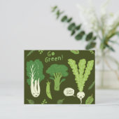 Groen! (Leafy Green!) gezonde tuingroenten Briefkaart (Staand voorkant)