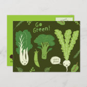 Groen! (Leafy Green!) gezonde tuingroenten Briefkaart (Voorkant / Achterkant)