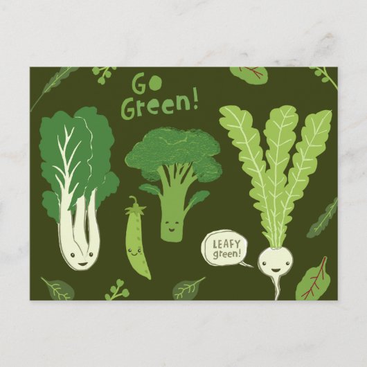 Groen! (Leafy Green!) gezonde tuingroenten Briefkaart (Voorkant)
