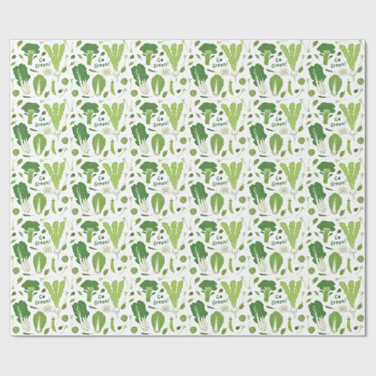 Groen! Leafy Green. Happy Garden Veggies Cadeaupapier (Vlak)