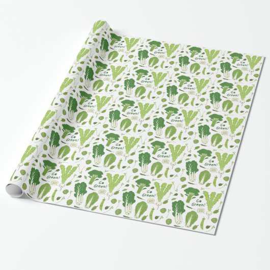 Groen! Leafy Green. Happy Garden Veggies Cadeaupapier (Uitgerold)