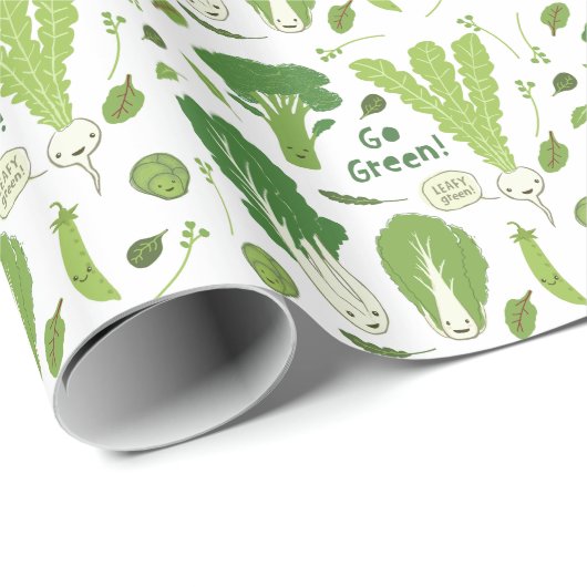 Groen! Leafy Green. Happy Garden Veggies Cadeaupapier (Rol Hoek)