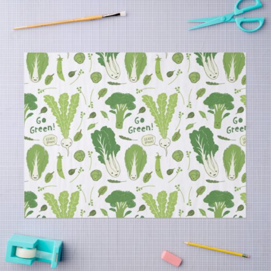 Groen! Leafy Green. Happy Garden Veggies Tissuepapier (Craft)