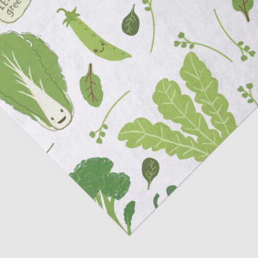 Groen! Leafy Green. Happy Garden Veggies Tissuepapier (Detail)
