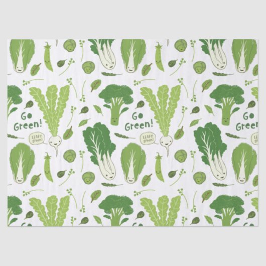 Groen! Leafy Green. Happy Garden Veggies Tissuepapier (Voorkant)