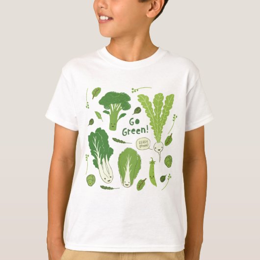 Groen! Leafy Green Vegetables | Cute Veggies T-shirt (Voorkant)