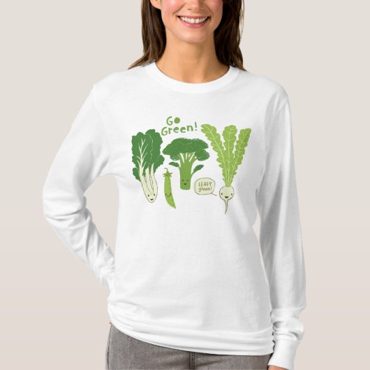 Groen! Leafy Green Vegetables | Cute Veggies T-shirt (Voorkant)