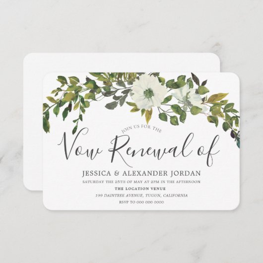 Groen leboog Rustic Country Vow Renewal Kaart (Voorkant / Achterkant)