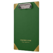 Groen leder afbeelding afdrukken met gouden accent klembord (Links)