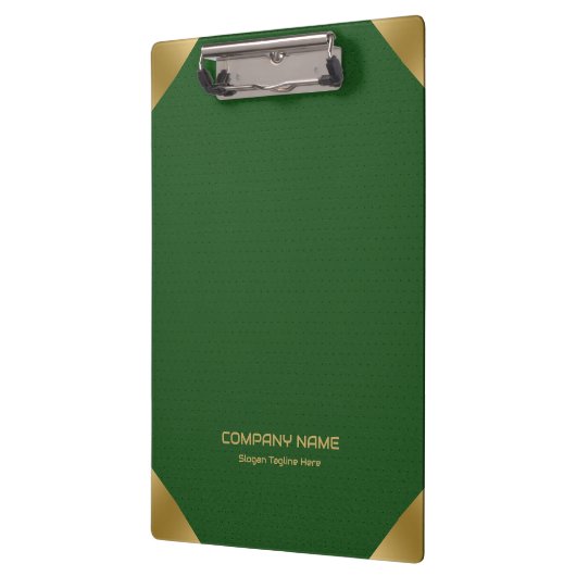 Groen leder afbeelding afdrukken met gouden accent klembord (Links)