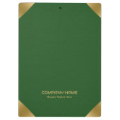 Groen leder afbeelding afdrukken met gouden accent klembord (Achterkant)