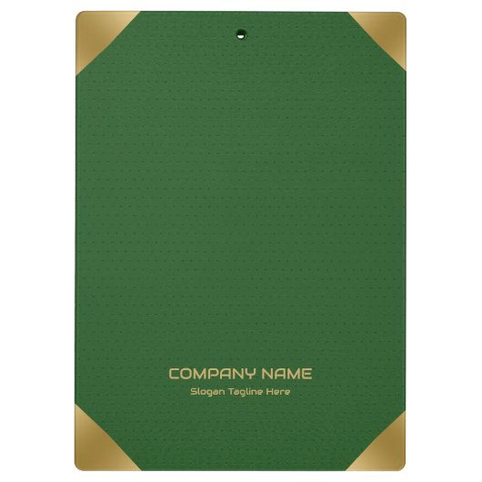 Groen leder afbeelding afdrukken met gouden accent klembord (Achterkant)