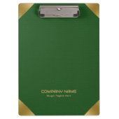 Groen leder afbeelding afdrukken met gouden accent klembord (Voorkant)
