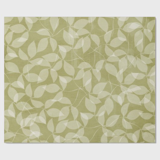 Groen leder Bladeren Bladeren Vertakkerijnpapier Cadeaupapier (Vlak)