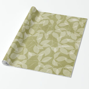 Groen leder Bladeren Bladeren Vertakkerijnpapier Cadeaupapier