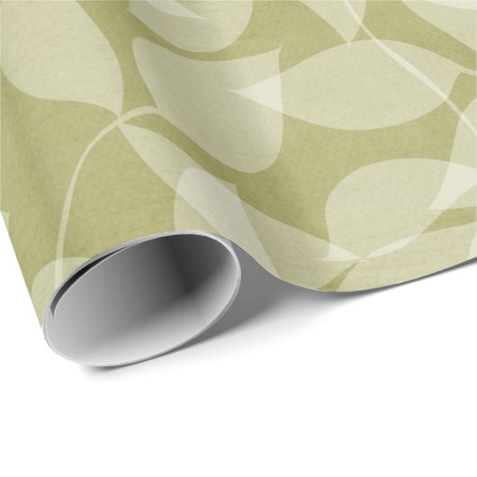 Groen leder Bladeren Bladeren Vertakkerijnpapier Cadeaupapier (Rol Hoek)