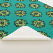 Groen leder en vlakker naadloze patroonachtergrond sherpa deken (3/4)