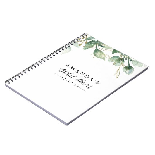 Groen leder Eucalyptus Vrijgezellenfeest Notitieboek (Linkerzijde)