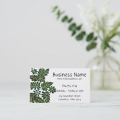 Groen leder/laurelachtig Visitekaartje (Staand voorkant)