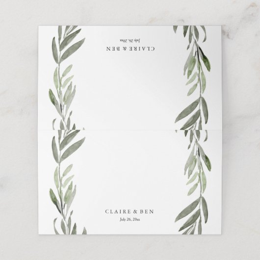 Groen leder met tintje voor weddenschappen plaatskaartje (Buitenkant ongevouwen)