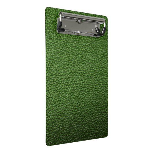 Groen leder mini klembord (Schuin)