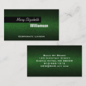 Groen leder Moderne professionele Visitekaartjes (Voorkant / Achterkant)