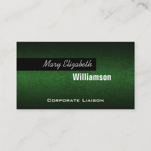 Groen leder Moderne professionele Visitekaartjes (Voorkant)