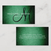 Groen leder visitekaartje (Voorkant / Achterkant)