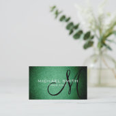 Groen leder visitekaartje (Staand voorkant)