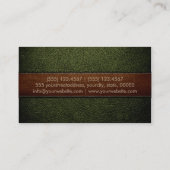 Groen leder voor professioneel leger visitekaartje (Achterkant)