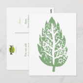 Groen lederen aanpasbaar Briefkaart (Voorkant / Achterkant)