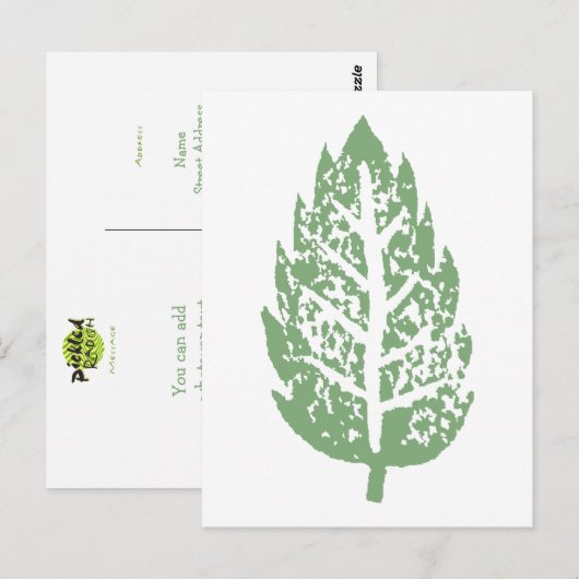 Groen lederen aanpasbaar Briefkaart (Voorkant / Achterkant)