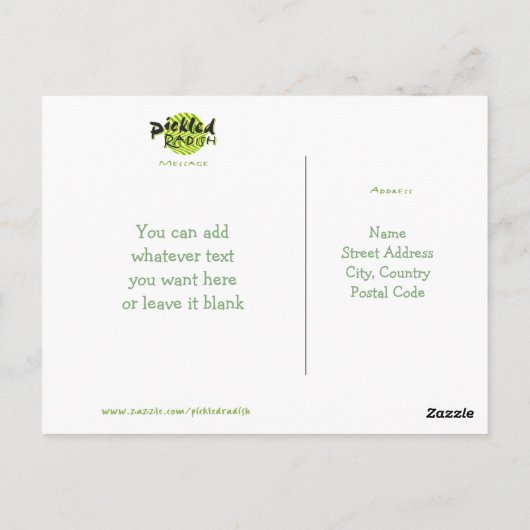 Groen lederen aanpasbaar Briefkaart (Achterkant)