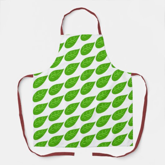 Groen lederen design schort (Voorkant)