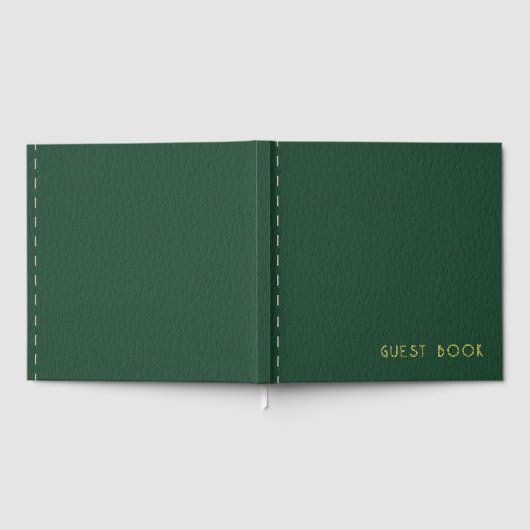 Groen lederen ontwerp gastenboek (Volledig)