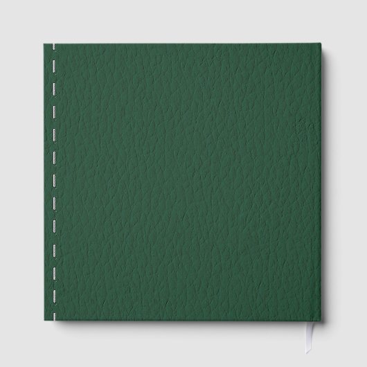 Groen lederen ontwerp gastenboek (Achterkant)