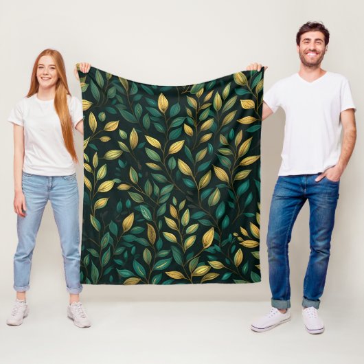 Groen lederen patroon fleece deken (In situ)