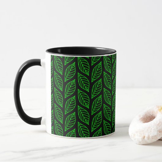 Groen lederen patroon mok (Met donut)