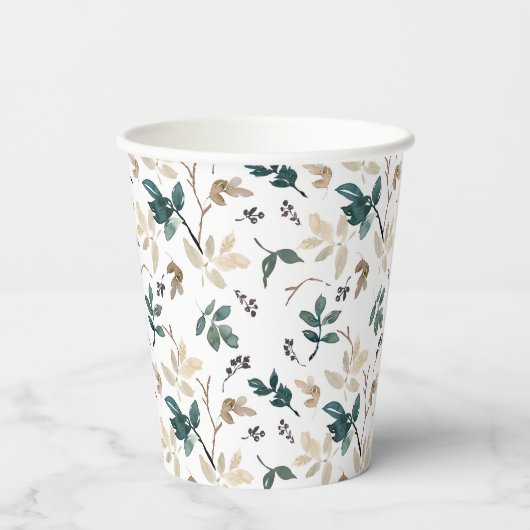 Groen lederen patroon papieren bekers (Achterkant)