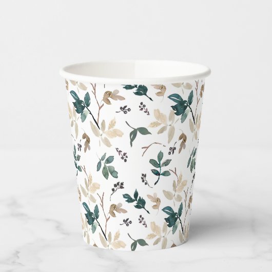 Groen lederen patroon papieren bekers (Links)