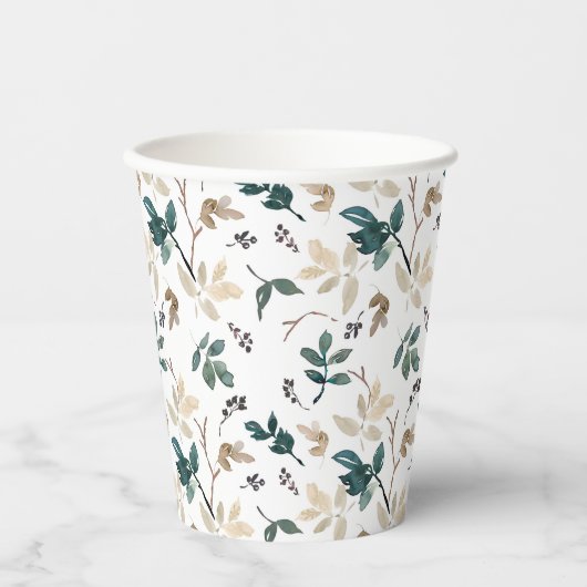 Groen lederen patroon papieren bekers (Voorkant)