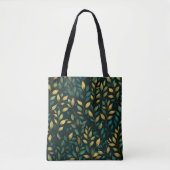 Groen lederen patroon tote bag (Voorkant)
